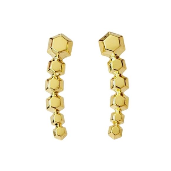 Via Saviene Sixtine Hexagon Ear Crawler Stud Earrings - Picture 1 of 7